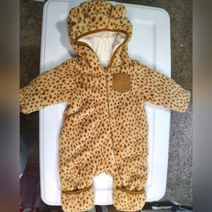 jumpsuit hoodie for baby from 3 to 6 months, animal print, warm,wonder nation.